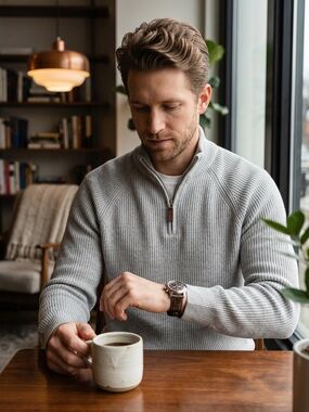 Banana Republic Light Gray Ribbed Half-Zip Sweater